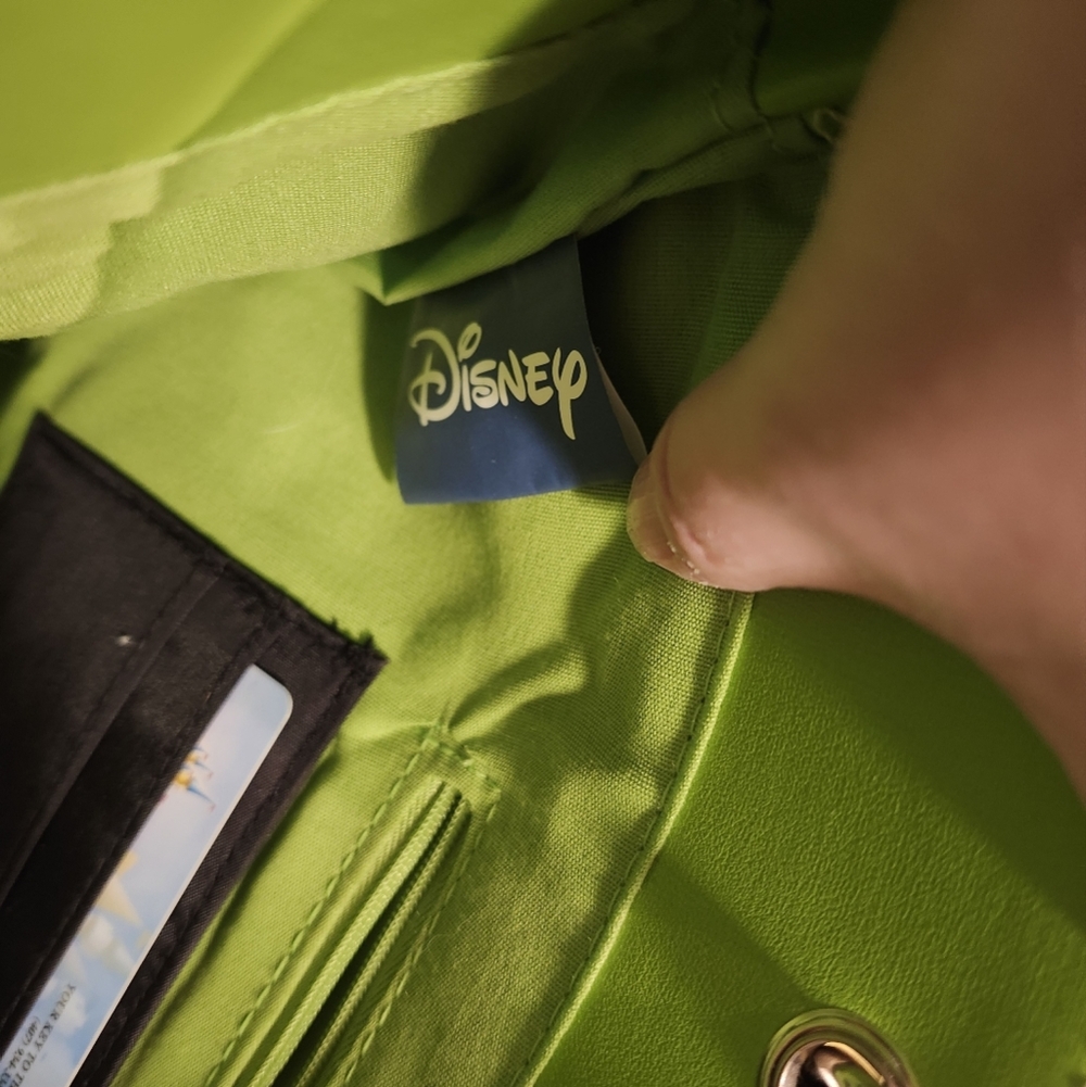 Disney Black and Green Tinker Bell Tote Faux Leather Bag - Picture 6 of 13